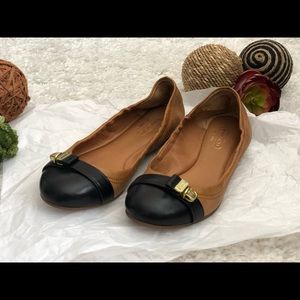Coach leather flat - size 5 - brown / black